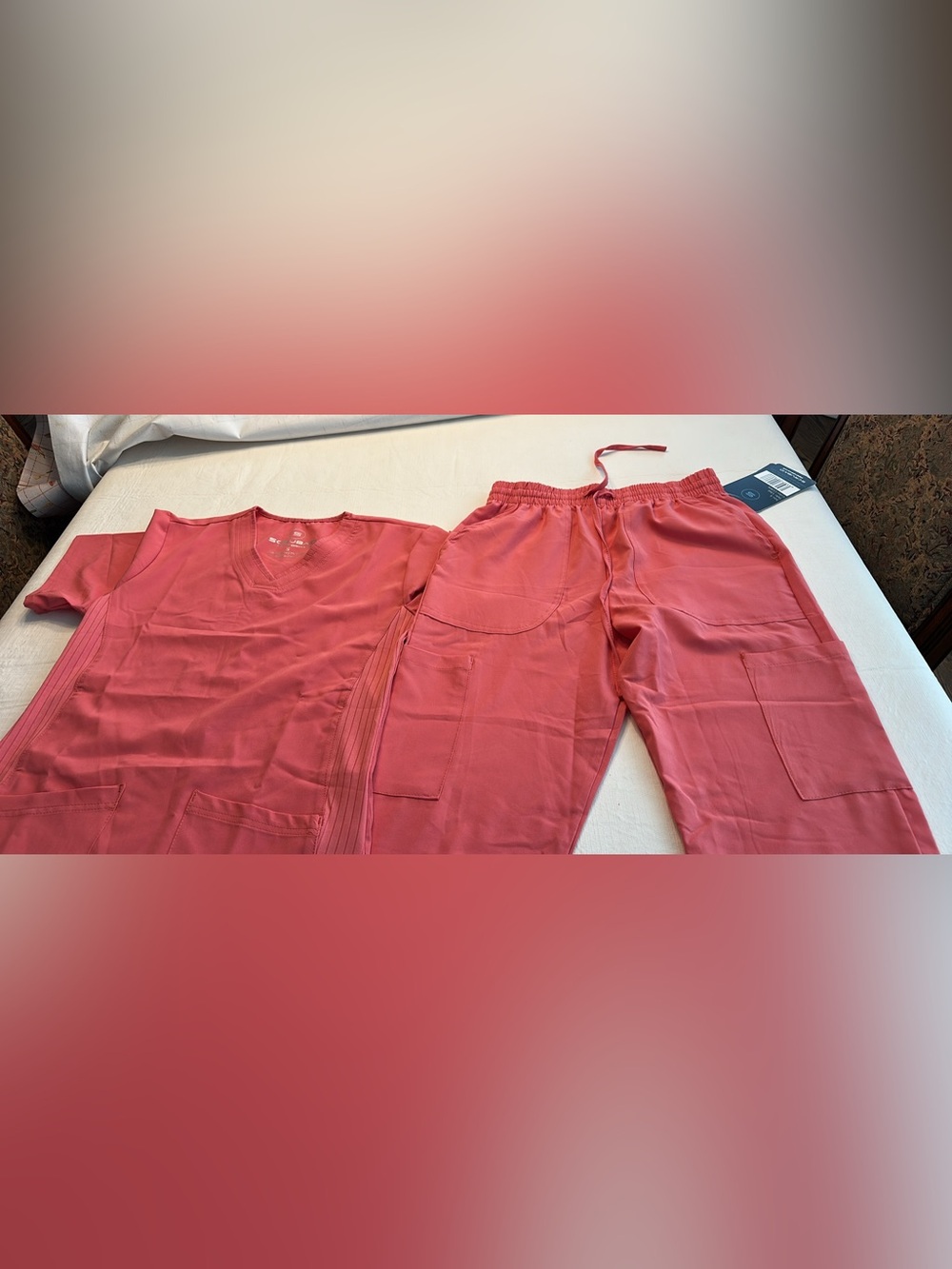 Women's Coral Jogger Scrub Set
